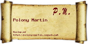 Polony Martin névjegykártya